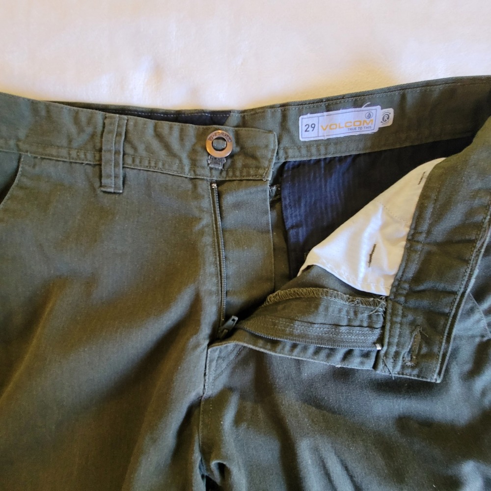 Volcom Frickin Modern Fit Shorts Mens 29 Olive Green Chino‎ Walkshorts Repreve - Picture 9 of 12